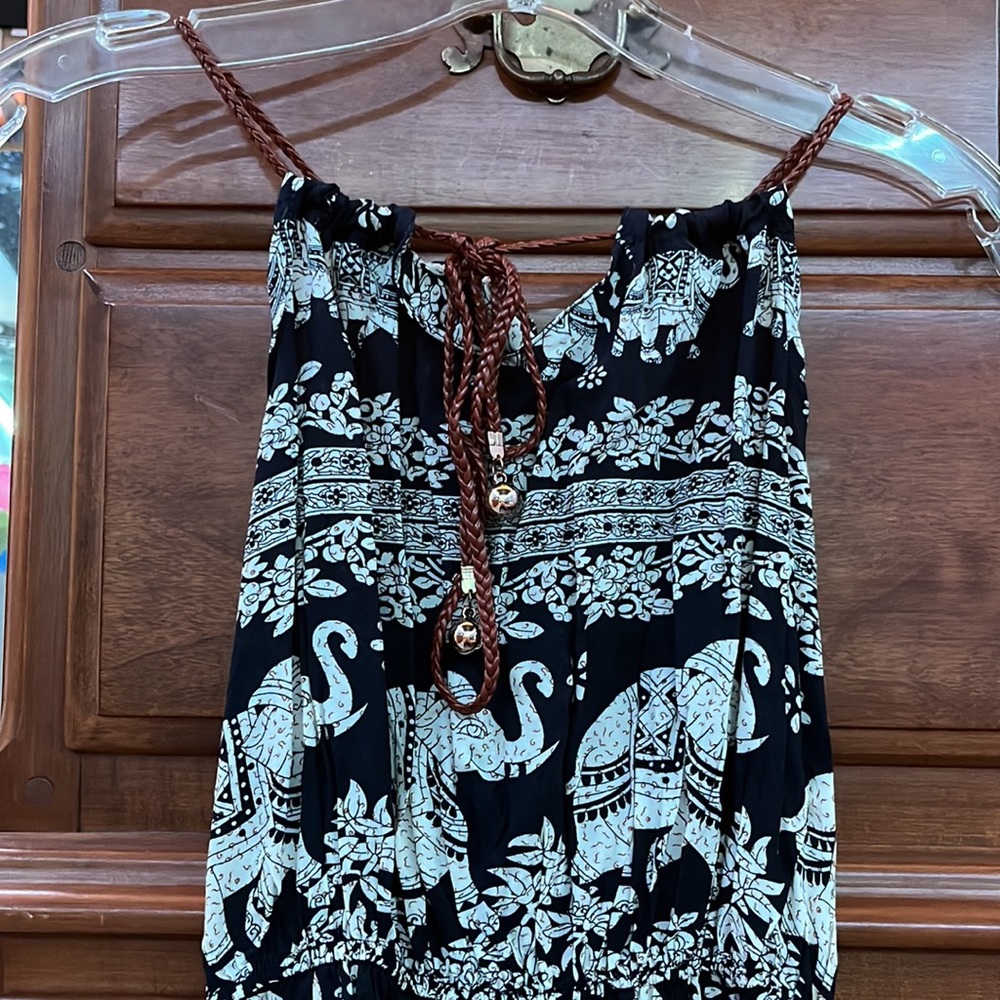 Halter Style Elephant Print Dress